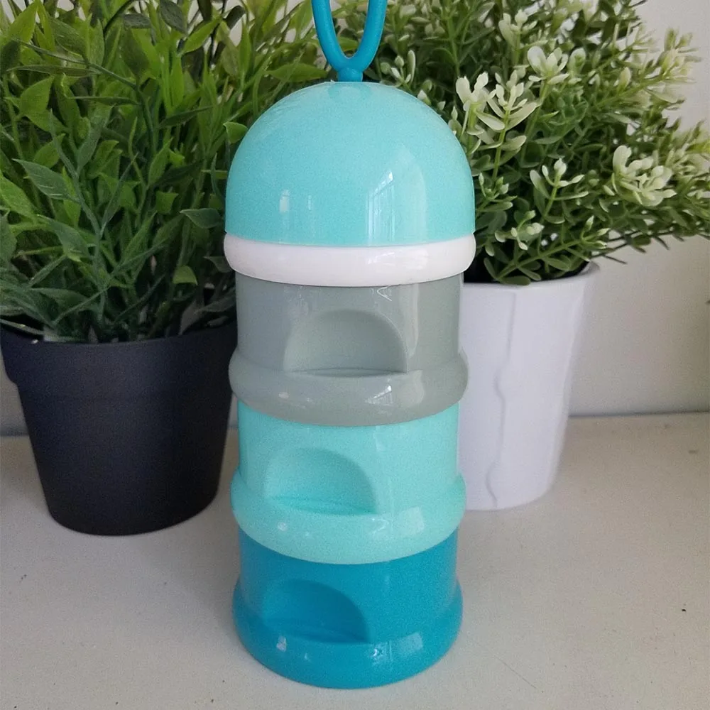 blue 3 слоя Pp+ силиконовый контейнер для хранения детского питания, коробка для закусок, коробки для молока, контейнер для молока для малышей, портативная коробка для еды для кормления ребенка - Цвет: blue