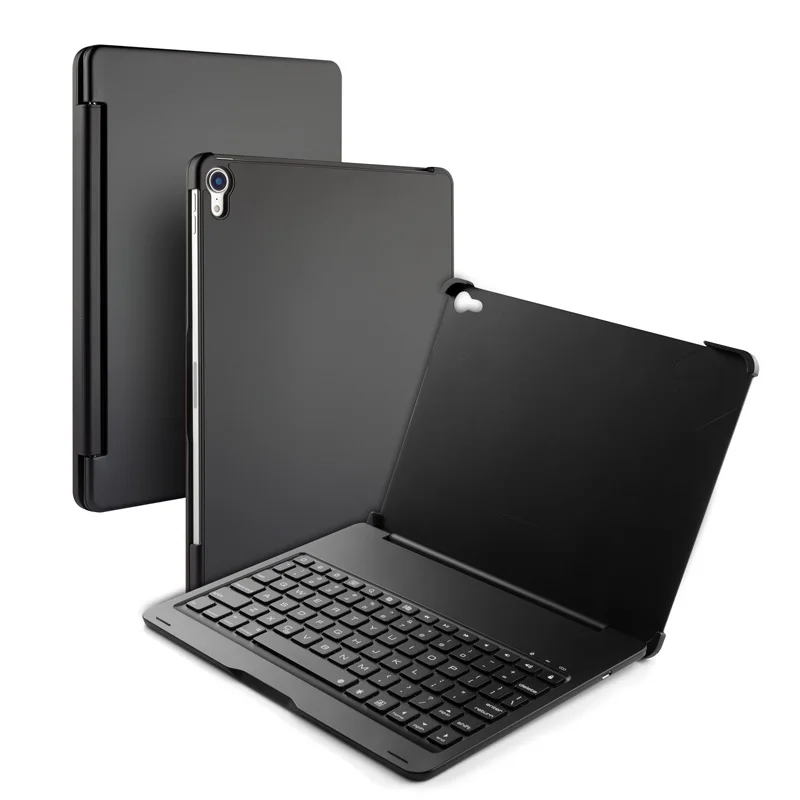 [Новинка] беспроводная алюминиевая клавиатура Blue tooth для iPad pro 1", металлический корпус премиум класса+ 7 цветов с подсветкой+ умный режим сна/пробуждения - Цвет: Black