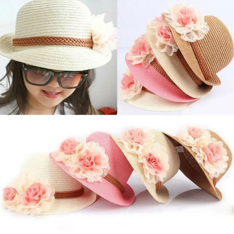 baby girl straw sun hat