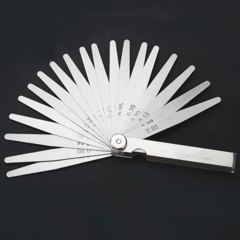 uxcell Metric Thickness Feeler Gauge 0.02-1.00mm 17 Blades Mn Steel Measuring Tool for Gap Width uxcell Metric Thickness Feeler Gauge 0.02-1.00mm 17 Blades Mn Steel Measuring Tool for Gap Width