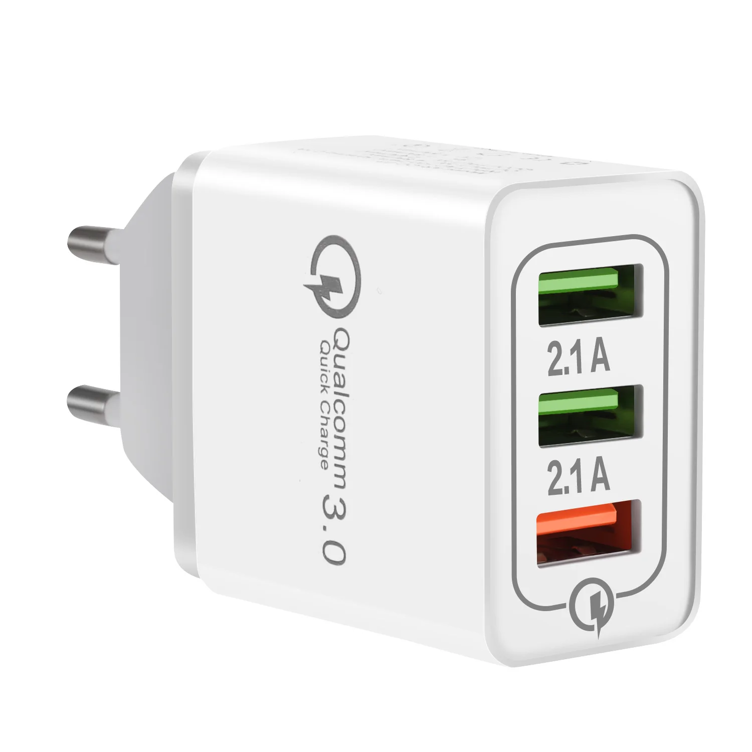 EU Plug 50 шт. Qualcomm3.0 EU Quick Charge, настенный USB переходник, штепсельные блоки, совместимые iphone xs/xr/xs max/iphone 11 Mini/Air/Pro - Тип штекера: EU Plug