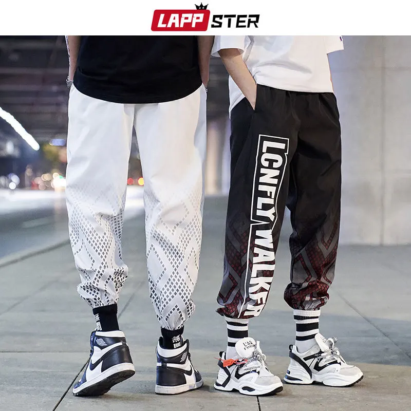 

Hip Hop Joggers Pants 2019 Spring Side Striped Sweatpants Men Streetwear Ankel-length Trousers Couple Black Harem Pants
