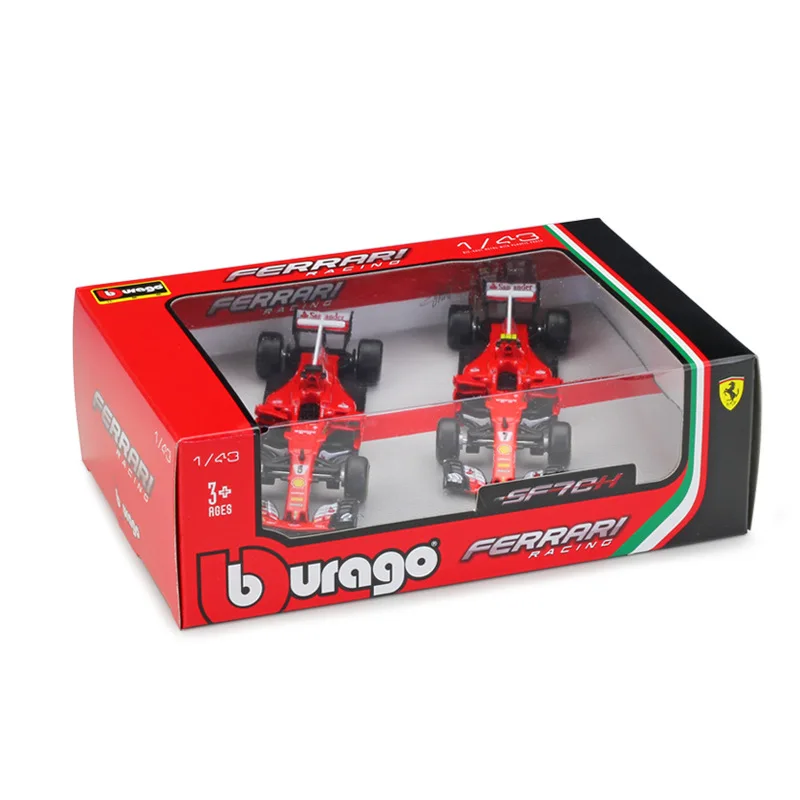 BBurago F1 весы 1:43 RedBull AMG W05 W07 SF71H SF70H SF16 RB13 RB14 RB15 SF90 литья под давлением гоночный автомобиль модель Машинки Игрушки - Цвет: SF70 Nr5 and Nr7 Set