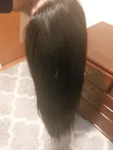 La srta. negro brasileño sin costuras recto 13x4 frente de encaje pelucas de cabello humano Marrón Medio, 4x4, cierre de encaje suizo peluca para las mujeres negras