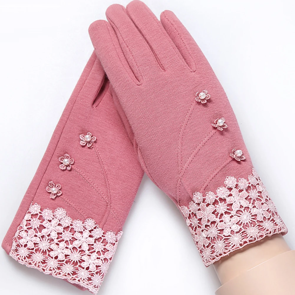 Женские летние перчатки для защиты от солнца, для вождения, для девушек, тонкие, хлопковые, приличные, кружевные, защита от солнца, сенсорный экран