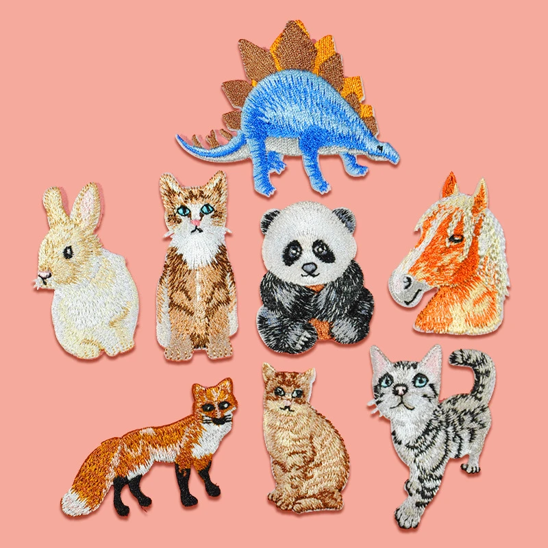 Одежда с рисунком панды кошки нашивки железные в полоску для значков наклейки на