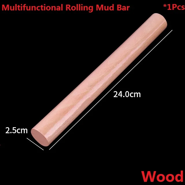 Wood 1 шт. акриловые и деревянные многофункциональные прокатки грязи Бар Ручные изделия «сделай сам» инструмент палочки пластилина булавка круглая палка планшет художественная глиняная посуда качество - Цвет: Wood