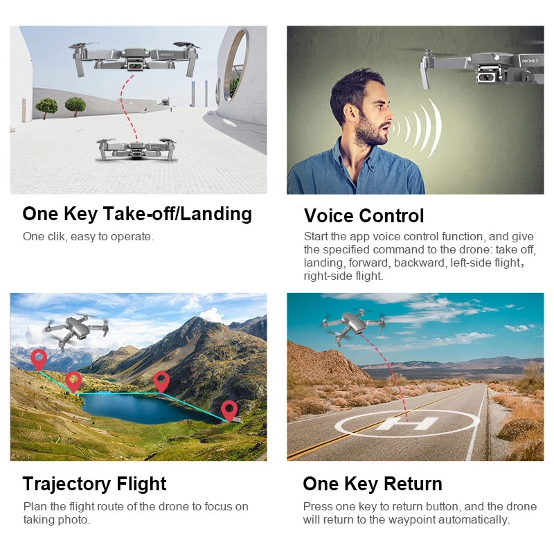 E68 WiFi FPV Foldable Profissional Drone with 4K Camera Optical Flow Wide Angle Aerial Video RC Quadcopter Aircraft Quadrocopter E68 WiFi FPV Foldable Profissional Drone with 4K Camera Optical Flow Wide Angle Aerial Video RC Quadcopter Aircraft Quadrocopter