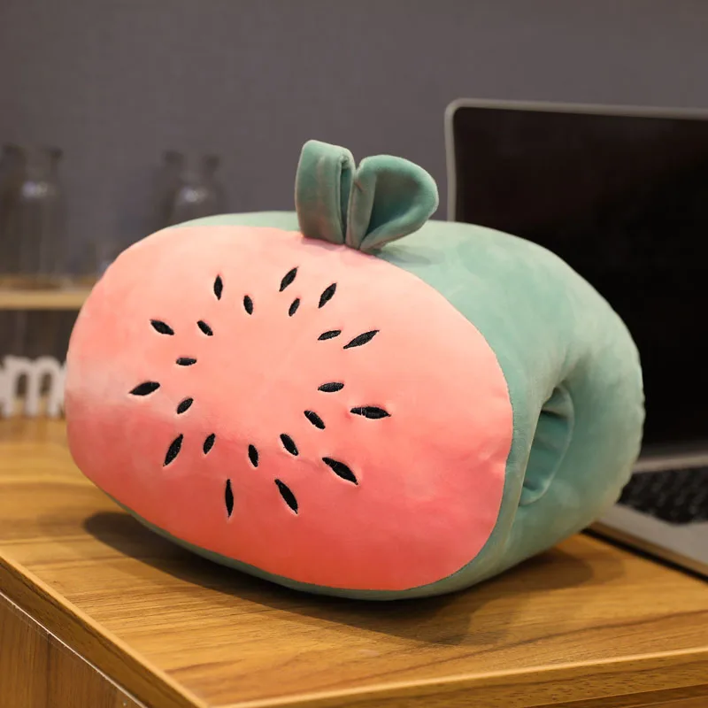 watermelonwammer Мультяшный фруктовый мягкий подогреватель рук и подушка два в одном, мягкая набивная плюс подушка кондиционер одеяло три в одном подушка - Цвет: watermelonwammer