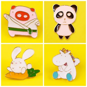 

Zinc Alloy Pins and brooches Rabbit/Fox/Cat couple pin Badges Hat Backpack Accessories Lovers Jewelry Gift for Lover