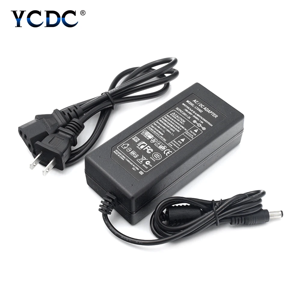DC 24V 2A зарядное устройство универсальное US/EU/UK/AU AC100 240V в адаптер питания конвертер