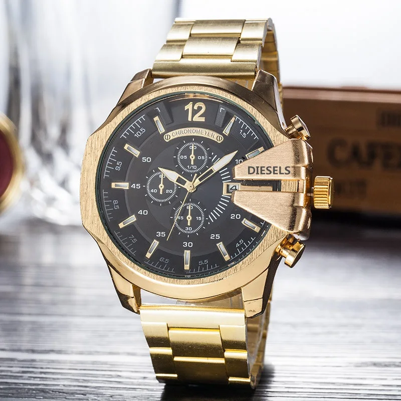 

Watch For Man Big Dial Mega Chief Chronograph Stainless Sports Watch Fashion Dress Watches Casual Quartz Watch DZ diesels reloj