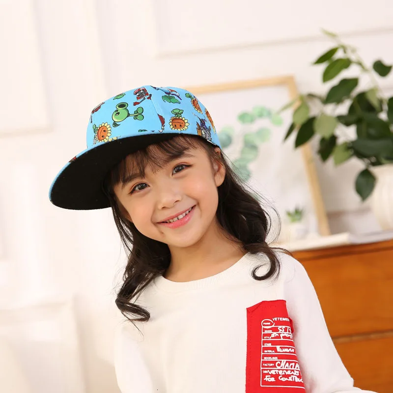 Plants Vs Zombies Baseball Caps Children Spring Summer Sun Flat Hip Hop Baseball Hat Best Cool Novelty Hat Women Embroidery