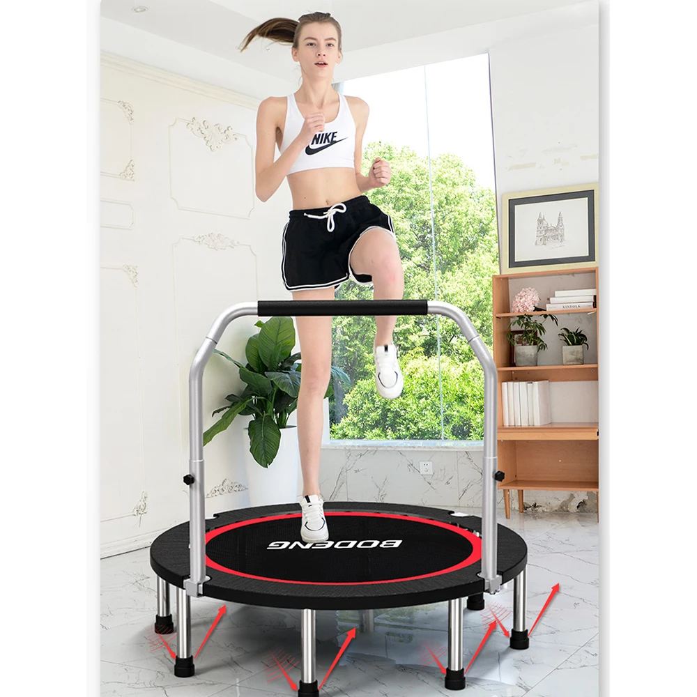 Foldable Mini Trampoline 40Inch with Foam Jumping Exercise for Kids/Adults Indoor House Play