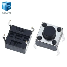 Greatzt 50 pçs interruptor de botão tátil para arduino 6x6x5mm 6*6*5mm 4pin