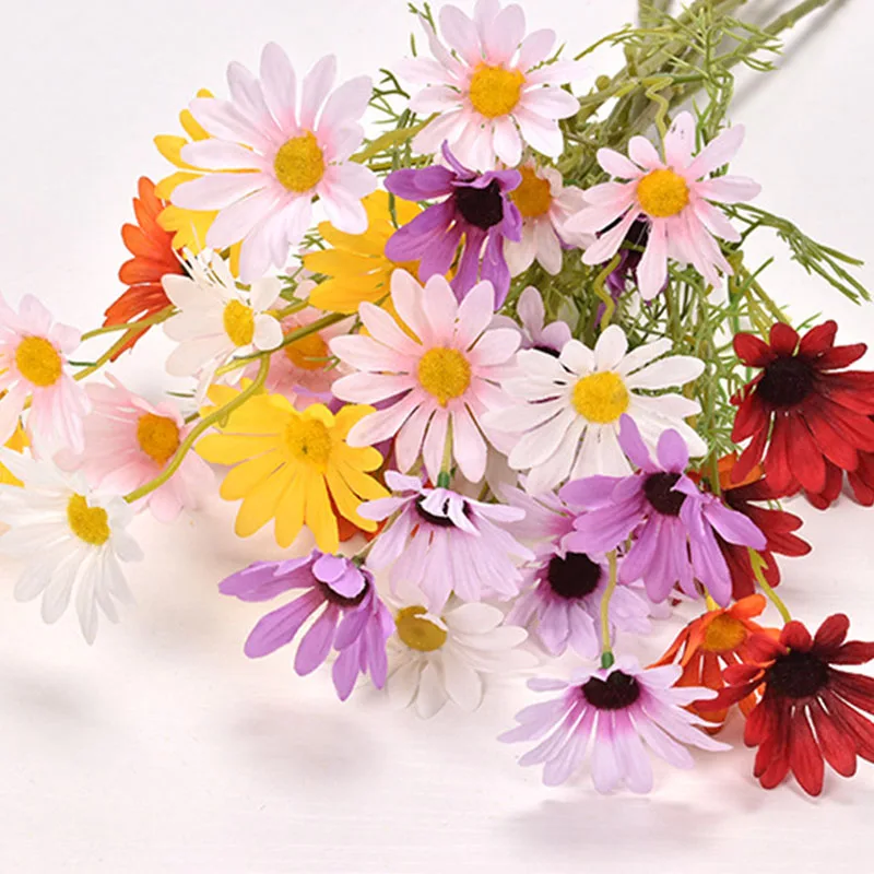 Artificial Daisy Flowers Home Decor Accessories Fake Flowers Living Room Party Wedding Decoration Ouquet Mothers Day Gift