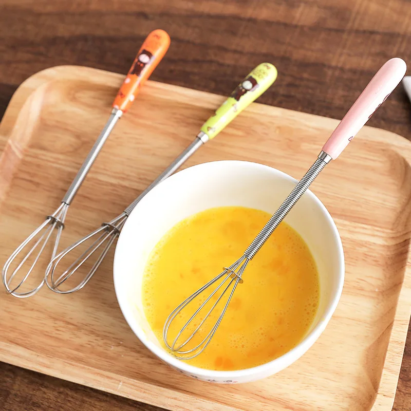 

LHX Semi-automatic Push-type Rotating Plastic Handle Eggbeater Baking Tool Cake Decoration Tool Kitchen Gadget Egg Beater 1444c1