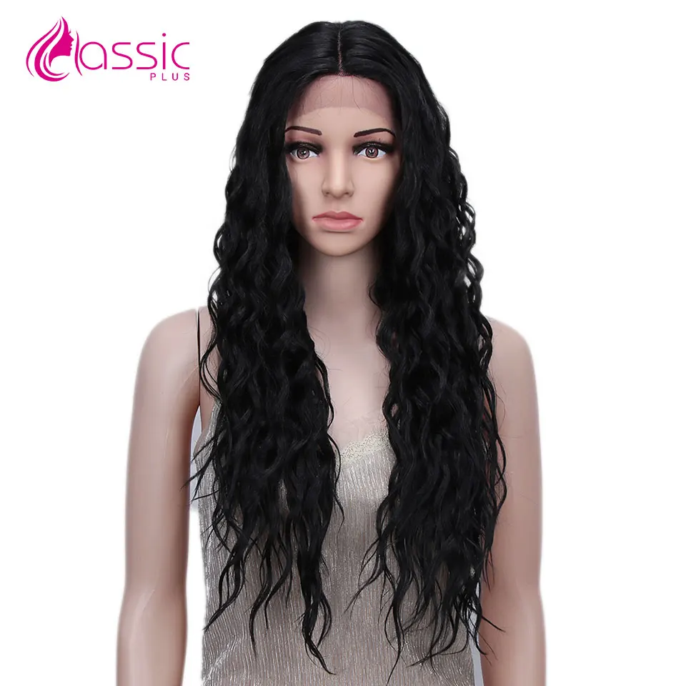 Классический плюс 28 дюймов волосы Омбре коричневый розовый синтетические кружева передние парики для черных женщин мягкие свободные волнистые волосы термостойкие волосы