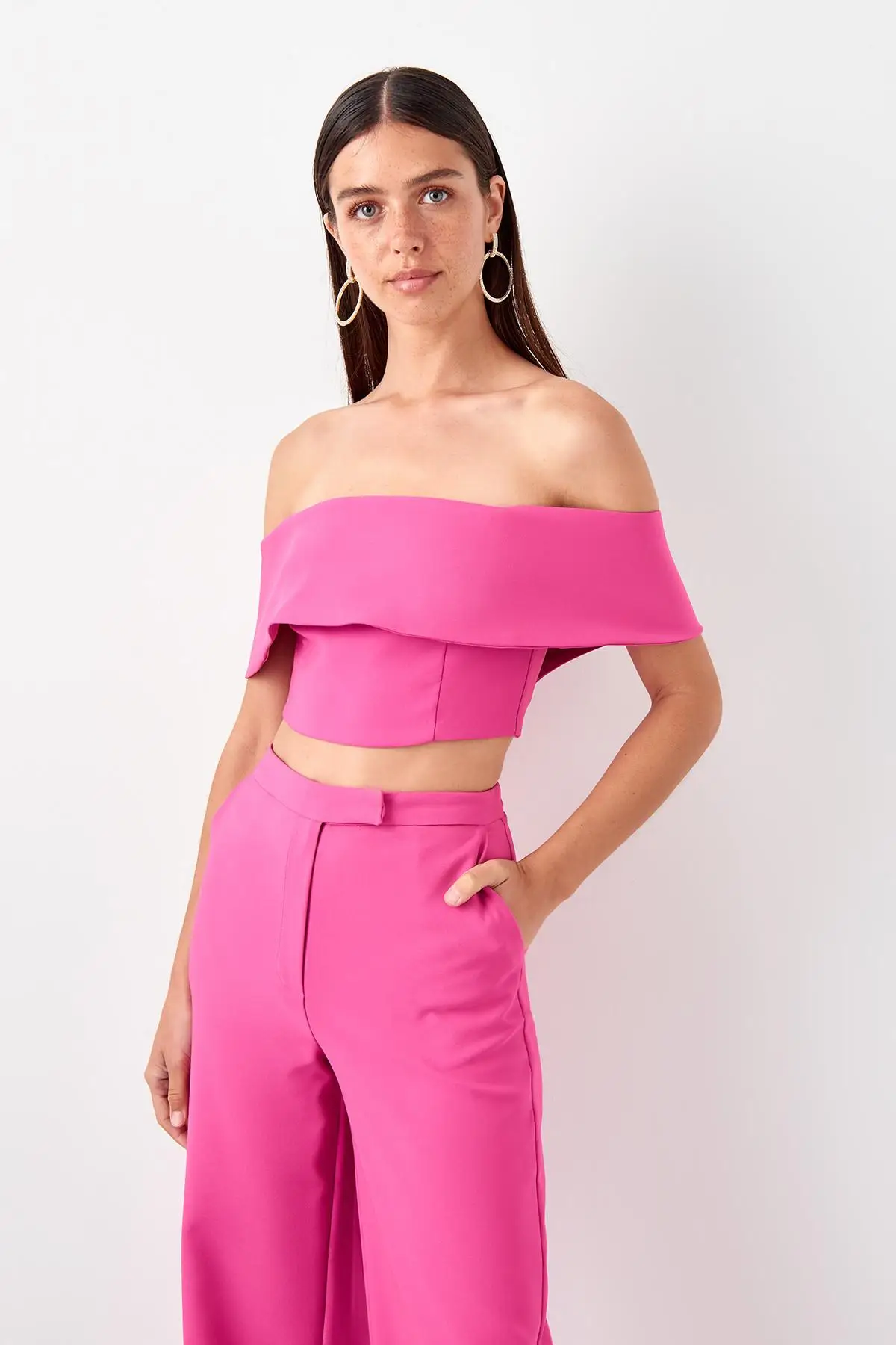 

Trendyol Fuchsia Carmen Neck Bustier TPRSS19BS0007