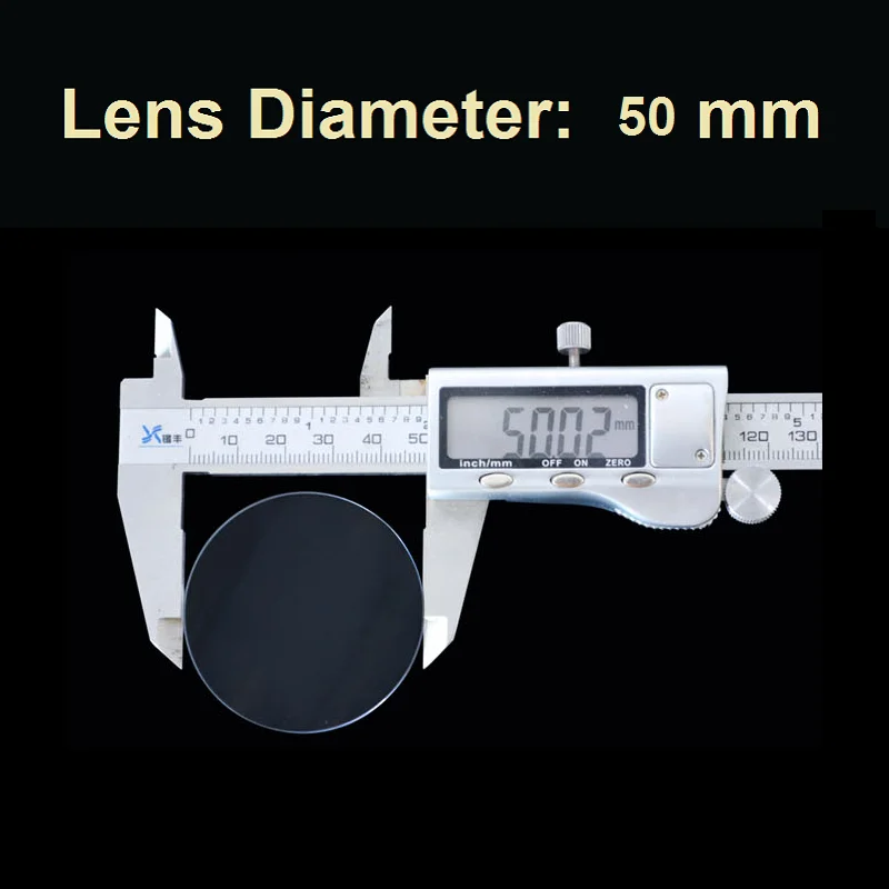 Double Convex Lens Diameter 50mm Focal Length 300mm Magnifying Glass Sight Stage LED Light K9 Optical Glass Lens Convex Lens