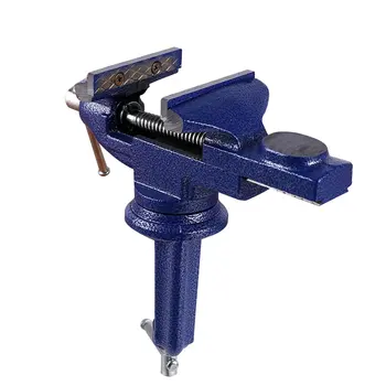 

60MM Vise Table durable steel construction Two-way swivel at the base and jaw for DIY Craft Mold Fixed Repair Tool