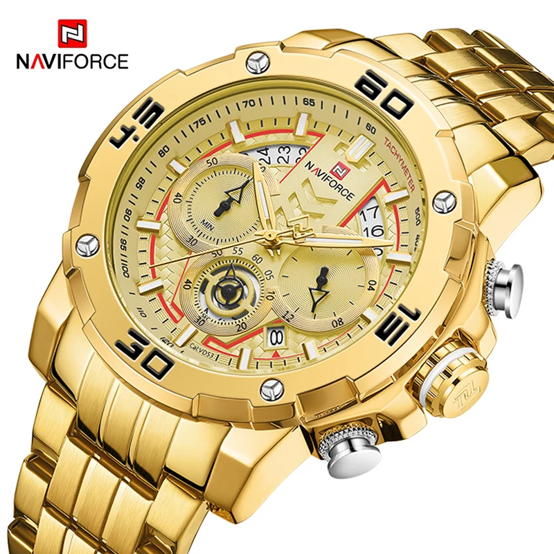 

NAVIFORCE Для Мужчин Скелет автоматические механические часы золотистые часы-скелетоны водонепроницаемый Для мужчин s часы Топ Роскошные Брендовые мужские роскошные часы мужски