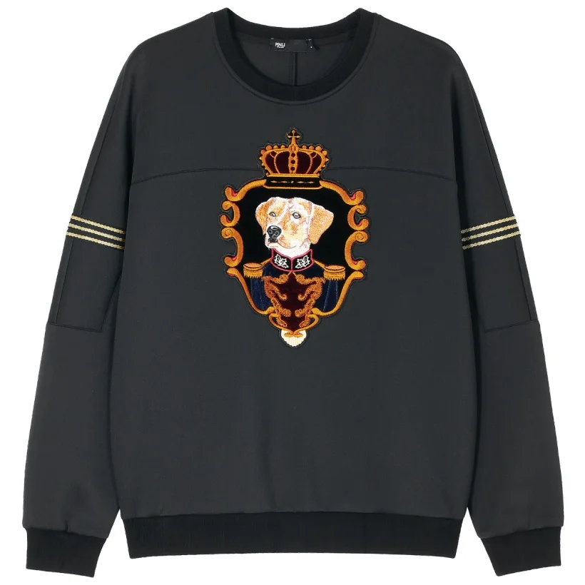 Дворцовый Linkin Park Pinli, продукт, осень, новинка, Мужская одежда, круглый воротник, нашивка, для развития нравственности, пальто для отдыха, B193309149 - Цвет: Black