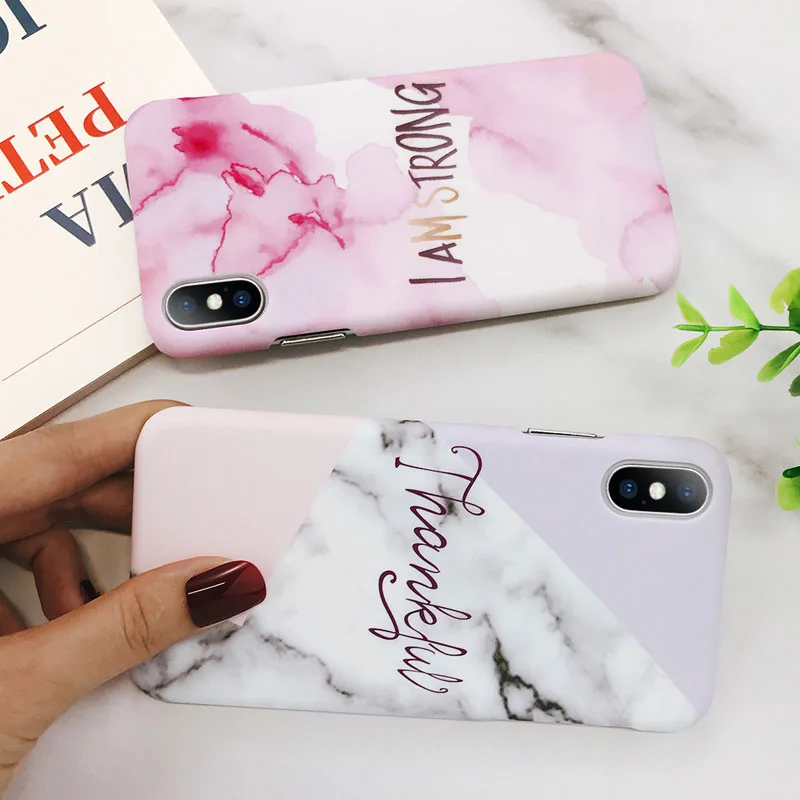 Lovebay чехол для телефона для iPhone X, XR, XS, Max, 8, 7, 6, 6s Plus, карамельный цвет, мраморный, с буквенным принтом, Жесткий Чехол для задней панели, чехол s, для iPhone X