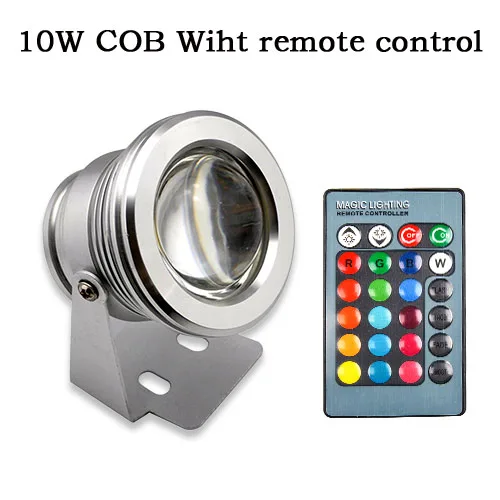 10W remote control Светодиодный подводный светильник IP68, 3 Вт, 6 Вт, 9 Вт, 12 Вт, 18 Вт, 24 Вт, 36 Вт, RGB, Ночной светильник, открытый сад, бассейн, вечерние, пейзаж, DC 12 В, 24 В - Испускаемый цвет: 10W remote control