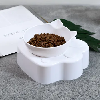 

CatBowl Adjustable Pet Bowl Universal Plastic Bowls White Simply Travel Bowls Water Bottles Pet Supplies Products Pet Feeders