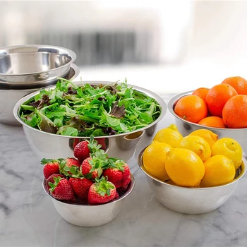 

Stainless Steel Mixing Bowl (Set Of 6) Fruit Salad Bowl Storage Bowl Set Kitchen Salad Bowl