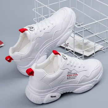 

SWYIVY Platform Sneakers White Shoes Woman Spring Casual Footwear 2020 New Female Wedges Shoes Sneakers For Woman Dad Shoes