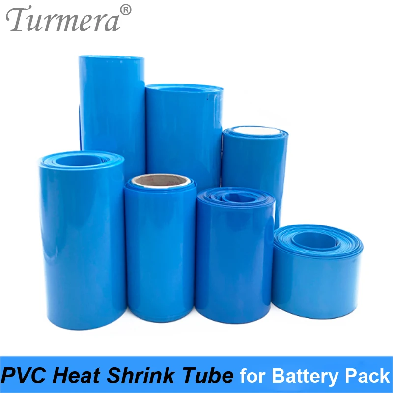 Turmera Battery Wrap Heat Shrinkable Tube PVC Shrink Tubing 35mm to 210mm for 18650 26650 32700 Lithium Battery Pack Customize