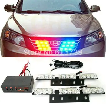 

2 X 9 LED automotive vehicle warning Light emergency lighting car strobe light strobe lamps flasher for peugeot 206