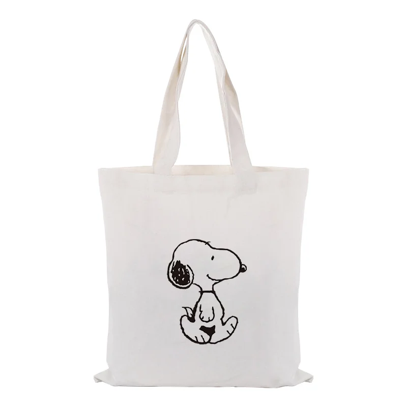 Холщовая Сумка для сумки милая мультяшная собака на заказ Печать текстовый логотип DIY ежедневное использование эко Экологичные многоразовые хозяйственные сумки переработка