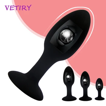 VETIRY Anal Plug Inside Metal Ball Erotic Anal Beads Plug Butt Plug Prostate Massager Sex Toys For Women Men Masturbation 1