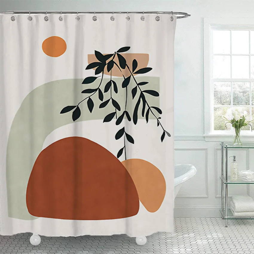 

Abstract Art Shower Curtain Polyester Rectangle Bathing Cover Household Bathroom Insulation Waterproof Curtains Home Decor