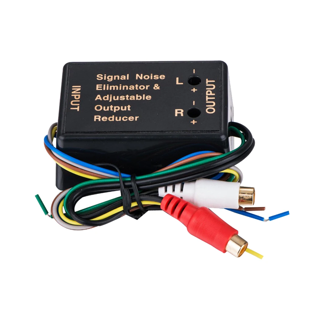 High Level to Low Level Converter, Car Speaker Audio Converter 2 Way Adjustable RCA Adapter Hifi