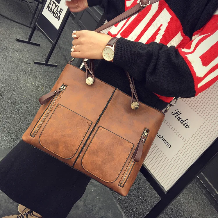

2018 Europe And America New Style Retro Motorcycle Bag Double Bib Handbag Trend Shoulder Bag