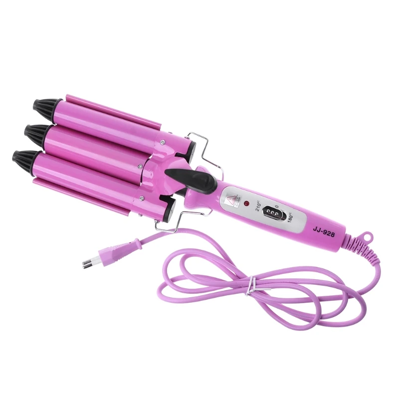 EU Hair Waver Wave Curler Ceramic Hair Curling Iron 3 Barrel Clamp Wave Curler G8TC
