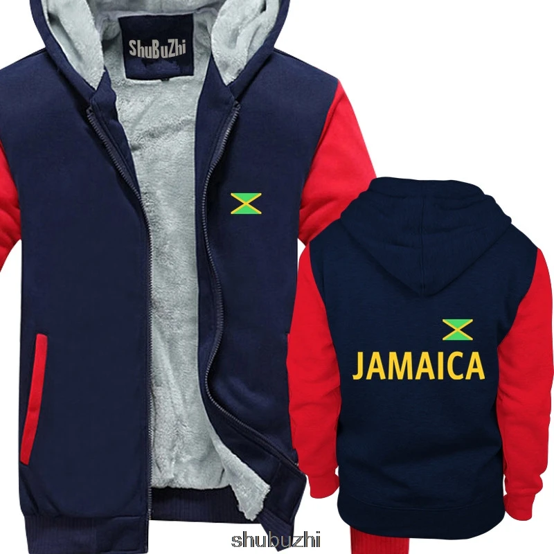 JAMAICA Толстая Толстовка-schwarz/gelb mit Flagge jamaica rasta Регги мужские худи фирменный толстый жакет новые толстовки sbz3537 - Цвет: navy red
