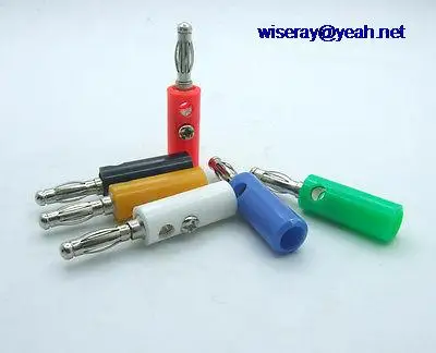 

DHL/EMS 300 PCS 6 colors Male 4mm Banana plug for Banana Socket Test Cables Test probes-A7