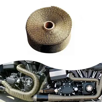 

Auto Exhaust Pipe Insulation Tape Muffler Parts Manifolds Replacement Heat Wraps Virgin Fiberglass Protect hood wiring