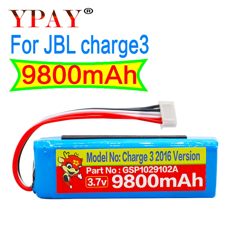 Аккумулятор высокой емкости на 9800 мА · ч для JBL Charge 3 версии 2016 GSP1029102A бесплатная