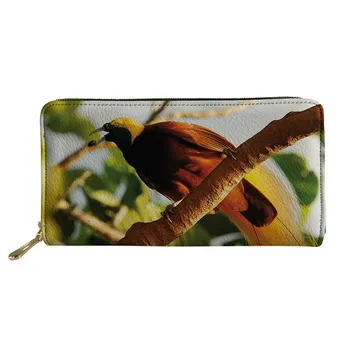 

Fashion Women Leather Wallet 3D Customized Pretty Bird of Paradis Printed womens Handbags and Purses Money Bags Drop Shipping