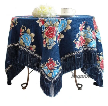 

European round tablecloth American rectangular table cloth fabric cotton and linen Table runner
