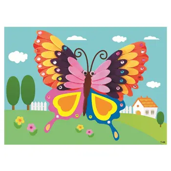 

Children Craft Kit Cartoon Animal Felt Fabric Sticker 3D Handmade DIY Funny Toy Kindergarten Education