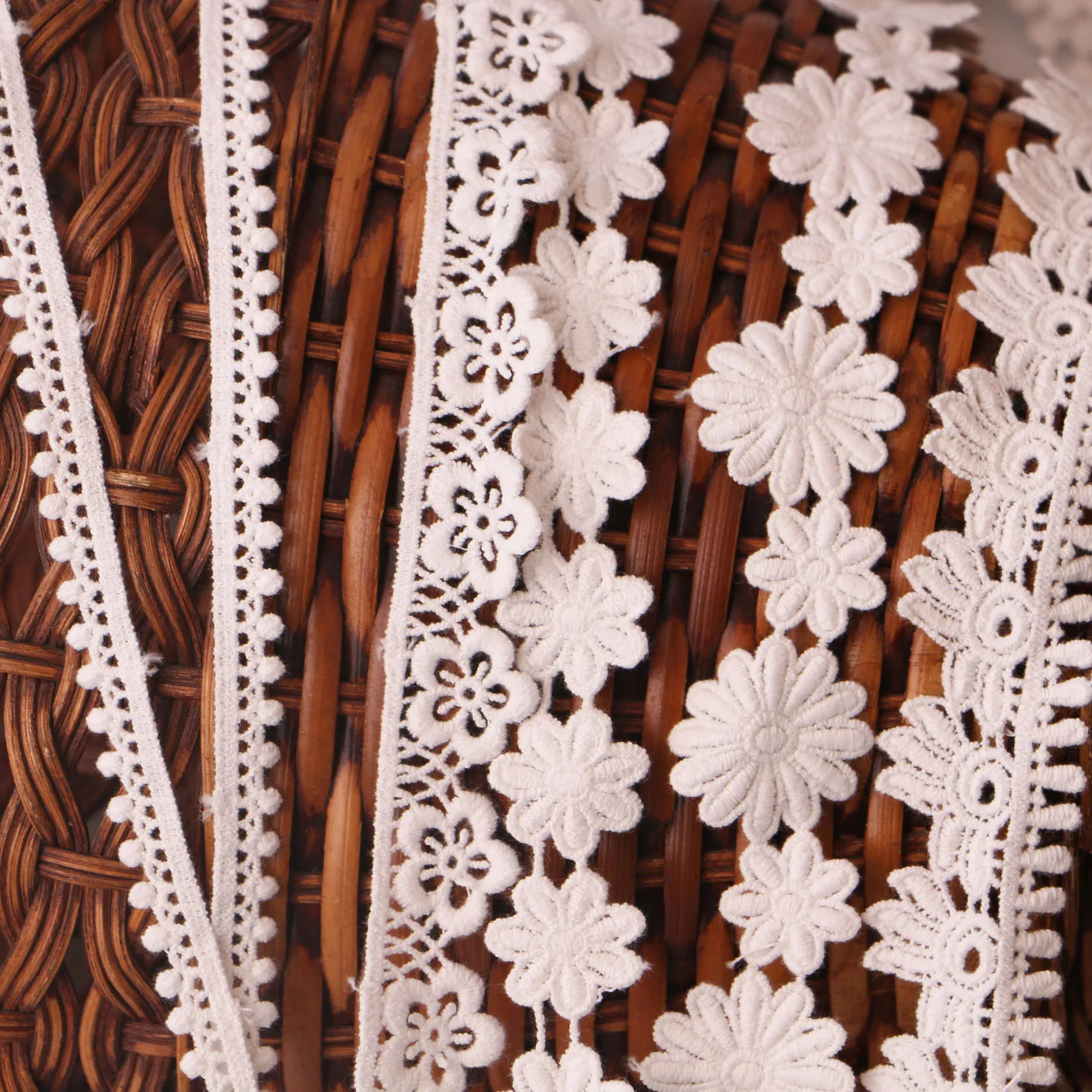 2 ярда белая кружевная ткань 3,5 см Ширина хлопок вышитые Швейные кружевные ленты с отделкой платье кружево своими руками одежда шторы аксессуары