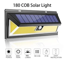 180 чипов COB водонепроницаемый PIR датчик движения Ночной Настенный светильник Открытый солнечный светильник светодиодный светильник для дома и сада уличный светильник s