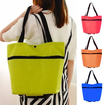 

Trolley Bag Portable Multi-Function Oxford Folable Tote Bag Shopping Reusable Grocery Bags QP2